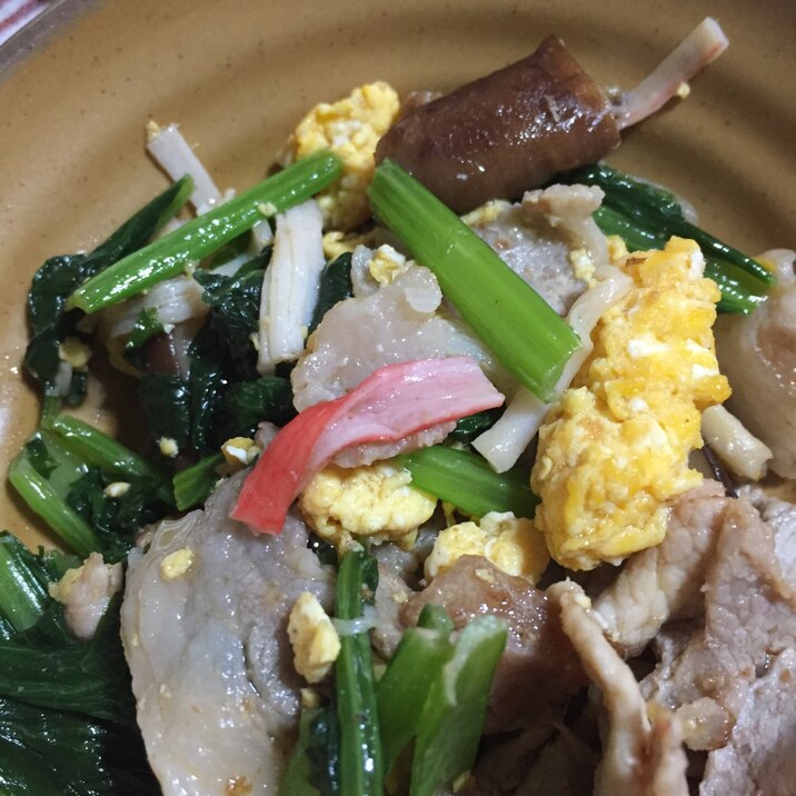 小松菜と入り卵の炒め物
